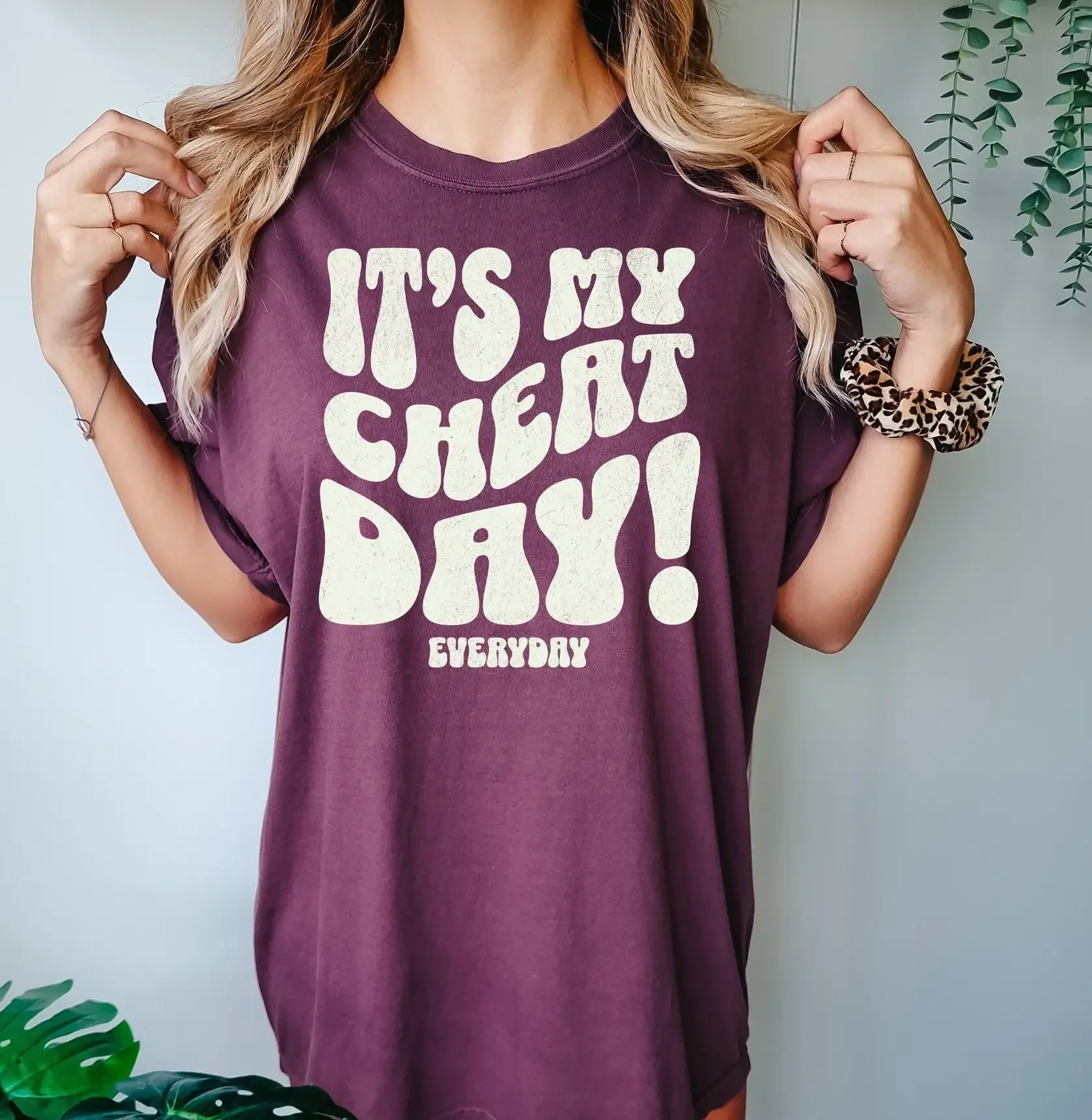 It s My Cheat Day Everyday T Shirt Funny Gym WorkouT Cute Women