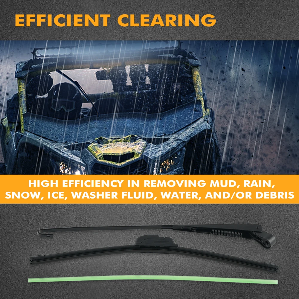 UTV مجموعة ممسحة كهربائية ل Can-Am Maverick X3 2017-2021 ممسحة زجاج أمامي كهربائية + خزان زجاجة غسالة الزجاج الأمامي