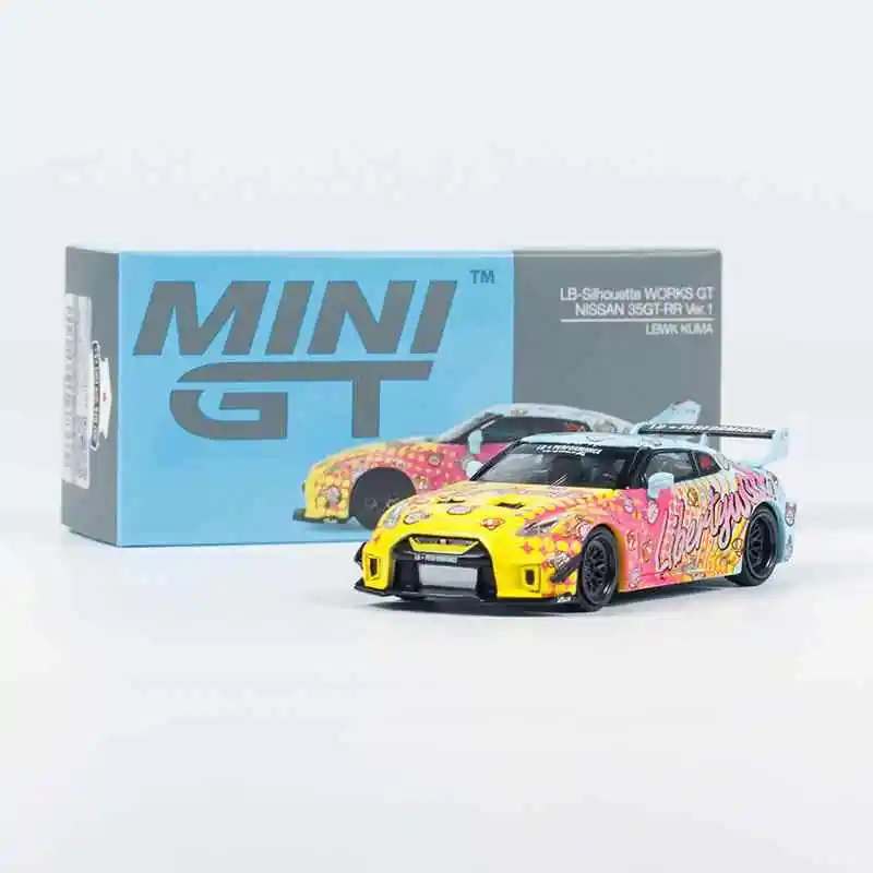 TSM miniGt 1/64 # 742 Nissan 35GT-RR Ver.1 LBWK kuma Colección de modelos de coches de aleación fundida a presión