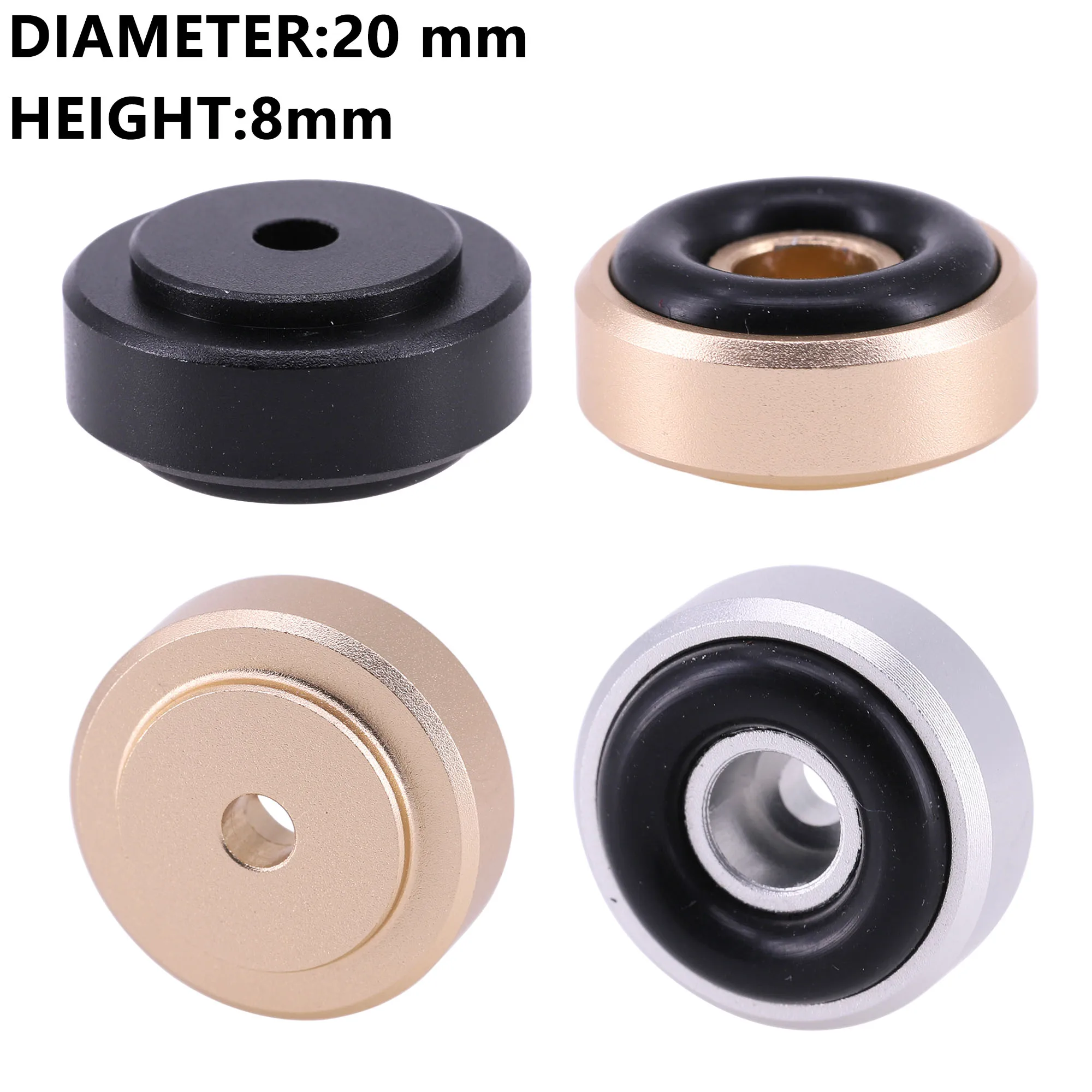 Pies de goma de amplificador HIFI, almohadillas de aislamiento de altavoz de Audio, aluminio, 20x8mm, 4 unidades