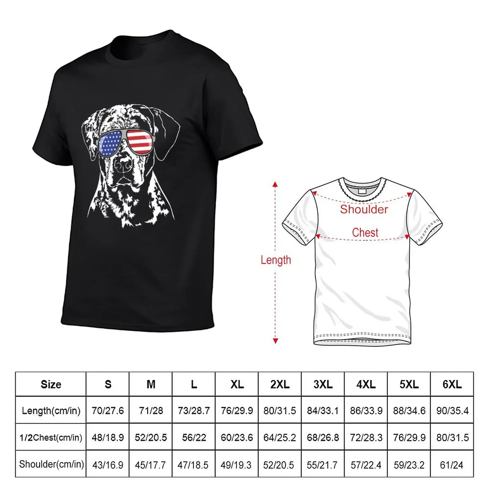 New Dog lovers and / or breeders. Louisiana Catahoula with American Flag sunglasses. T-Shirt sweat mens clothing