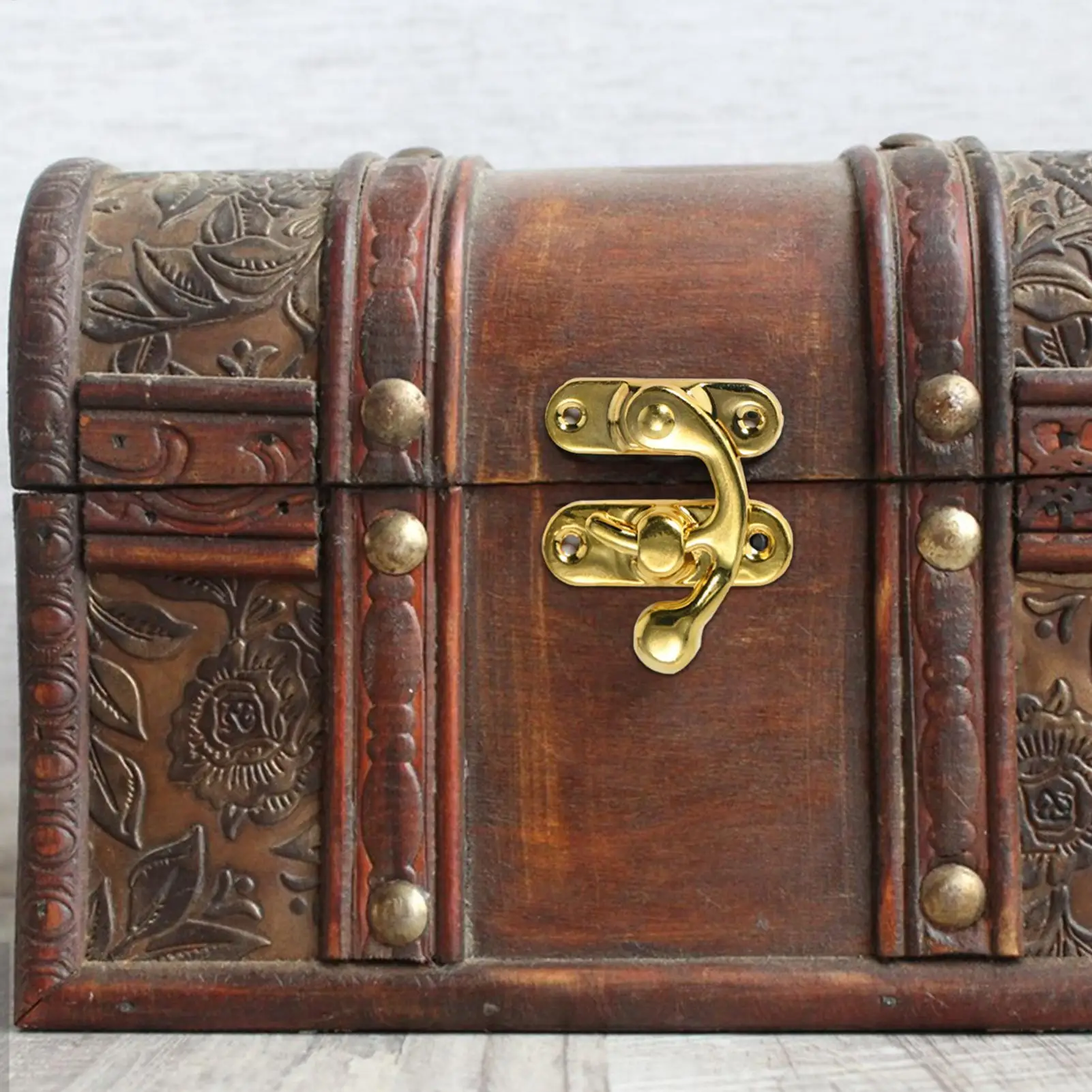 2Pcs/set Antique tin box latch lock with mounting screws Left And Right Hook Latch Mini Hasp Latch Lock for suitcases