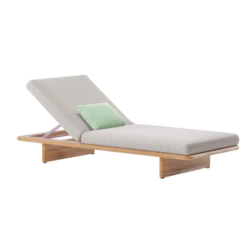 

Outdoor fashion leisure teak loungers swimming pool solid wood outdoor beach loungers villa indoor