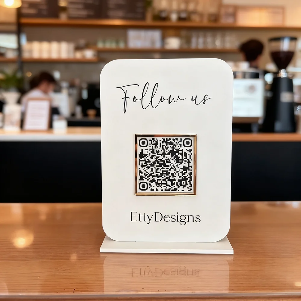 Custom Acrylic QR Code Stand Personalized QR Code Sign for Business Payments Social Media WiFi Table Display Plaque Shop Decor
