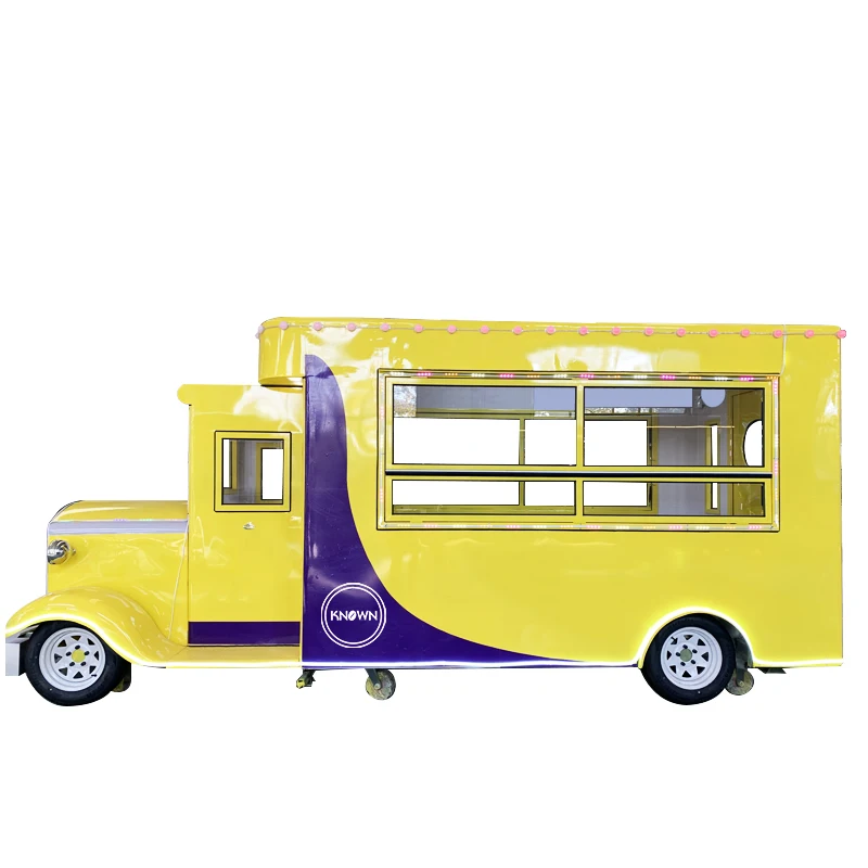 OEM China Custom Mobile Street Fast Vending Carts Fast Food Truck Used Car Van Food Trailers with Freezer for Sale Europe