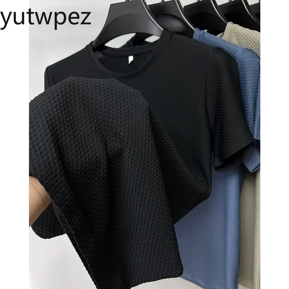 Sports Outdoor Hiking Running Summer Ice Silk High-End T Shirts Fishing Hunting Cycling Camping Men's Breathable Fashion T-Shirt
