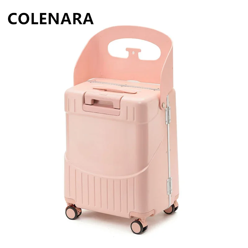 COLENARA 20 Inch High-quality Suitcase Children ABS + PC Boarding Box Large-capacity Multifunctional Trolley Case Luggage