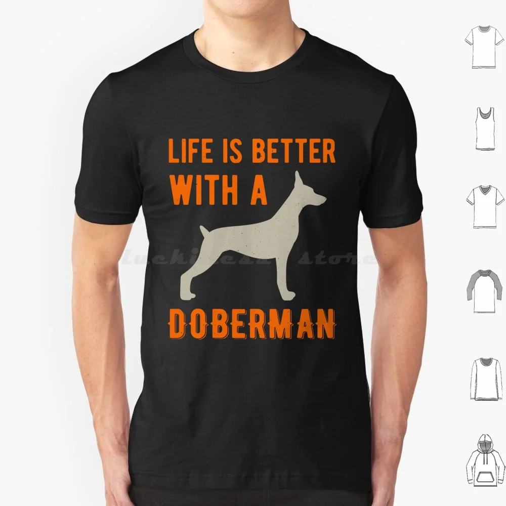 Funny Doberman T Shirt Cotton Men Women DIY Print Doberman Dobermans Doberman Pinscher Doberman Pinschers Funny Doberman