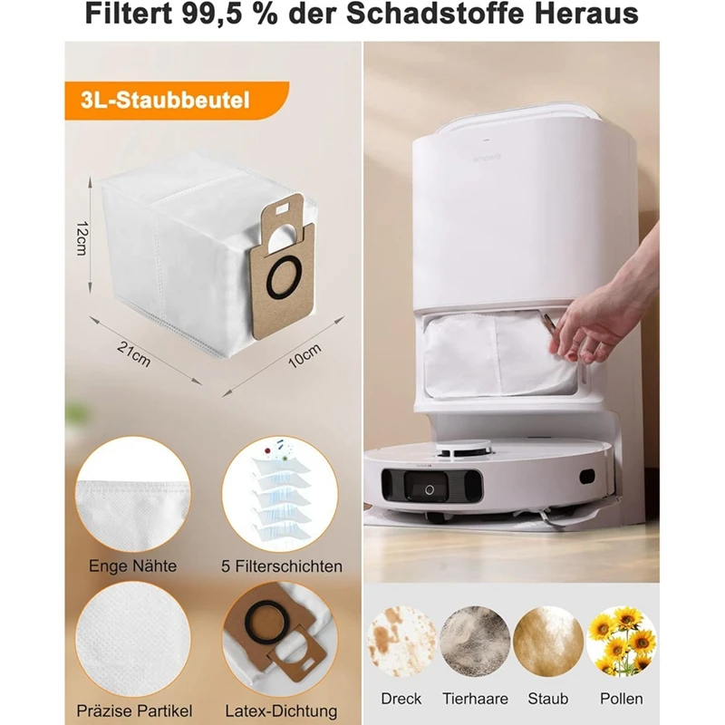 Für dreame l10s l10 pro ultra hauptseite bürste hepa filter mop tuch staubbeutel staubsauger ersatzteile