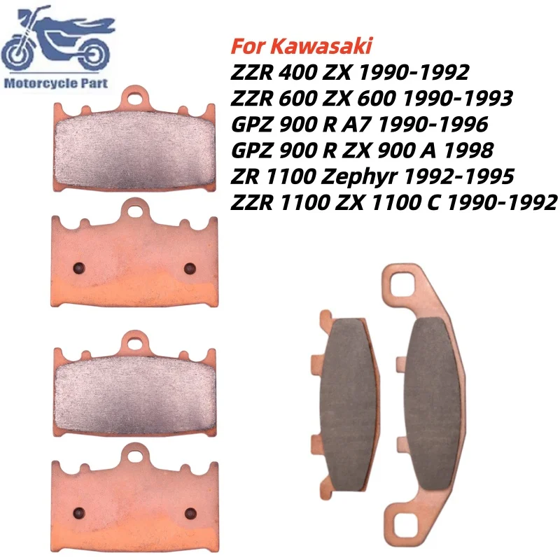For KAWASAKI ZZR400 ZZR600 ZX GPZ900 R ZR1100 ZZR1100 ZX1100 ZZR 400 600 GPZ 900 ZR ZZR ZX 1100 Motorcycle Front Rear Brake Pad