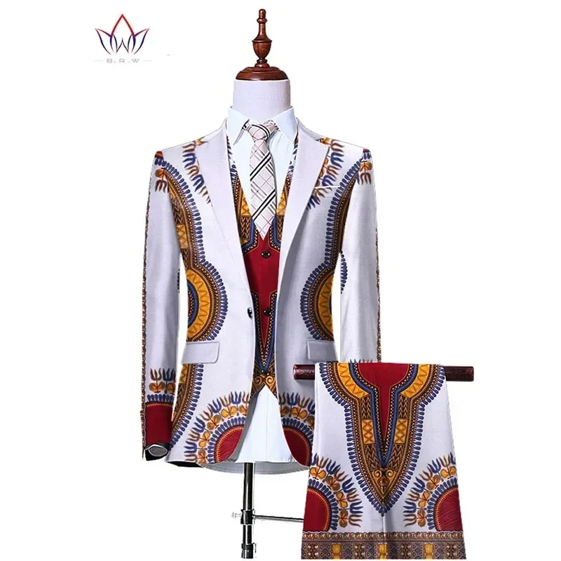 Veste et pantalon de cow-boy coupe couvertes pour hommes, blazers trempés, vêtements africains rétro pour messieurs, mariage, 6XL, WYN230, 3 pièces