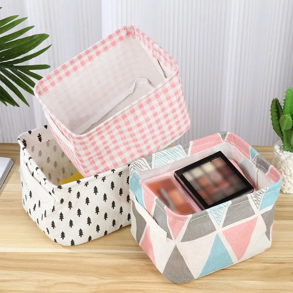 & Living Cosmetics Organizer Toy Container Collapsible Laundry Basket Desktop Box Sundry Storage Baskets Folding Storage Box