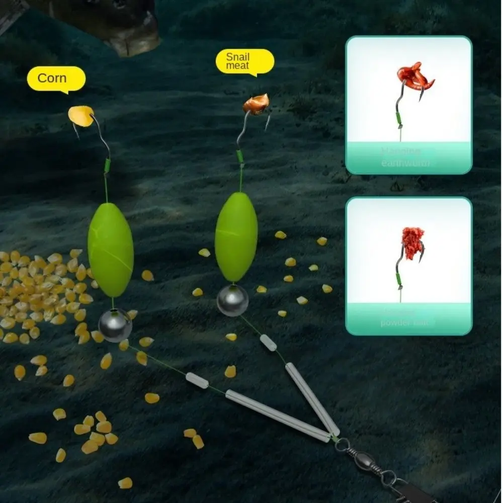 2 قطعة خط تعليق مضاد للأسفل خطاف تقليب تلقائي مزدوج مع قفص الطعم حفارات سمك الشبوط معدات شعر الصيد جاهزة الصنع