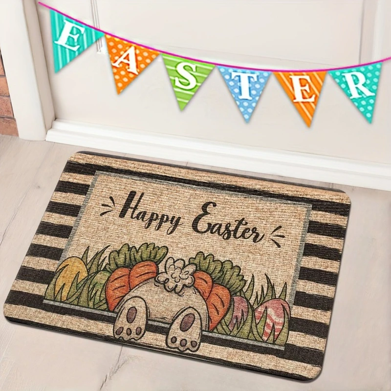 Easter Living Room Decoration Carpet Entry Doormat Bathroom Toilet Mats Anti-slip Rugs for Bedroom Washable Home Soft Floor Mats