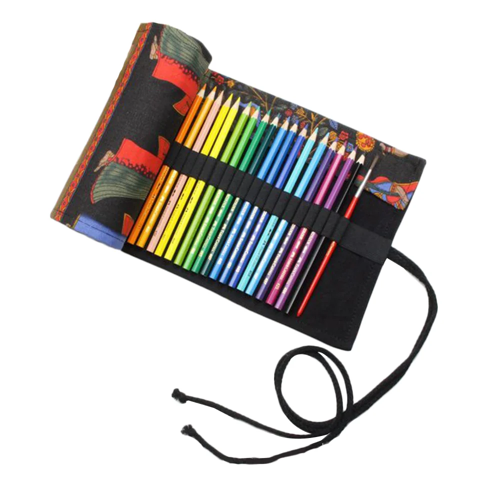 Colored Pencils Case Canvas Pouches Manual Paint Brush Storage Men and Women Brushes