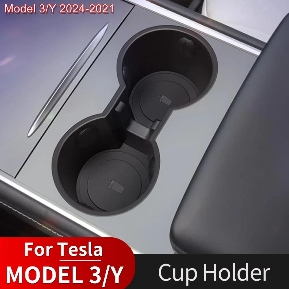 

1PCS For Tesla Model 3 Y 2024-2021 Cup Holder Insert Mats Center Console Organizer Coaster Armrest Cupholder Car Accessories