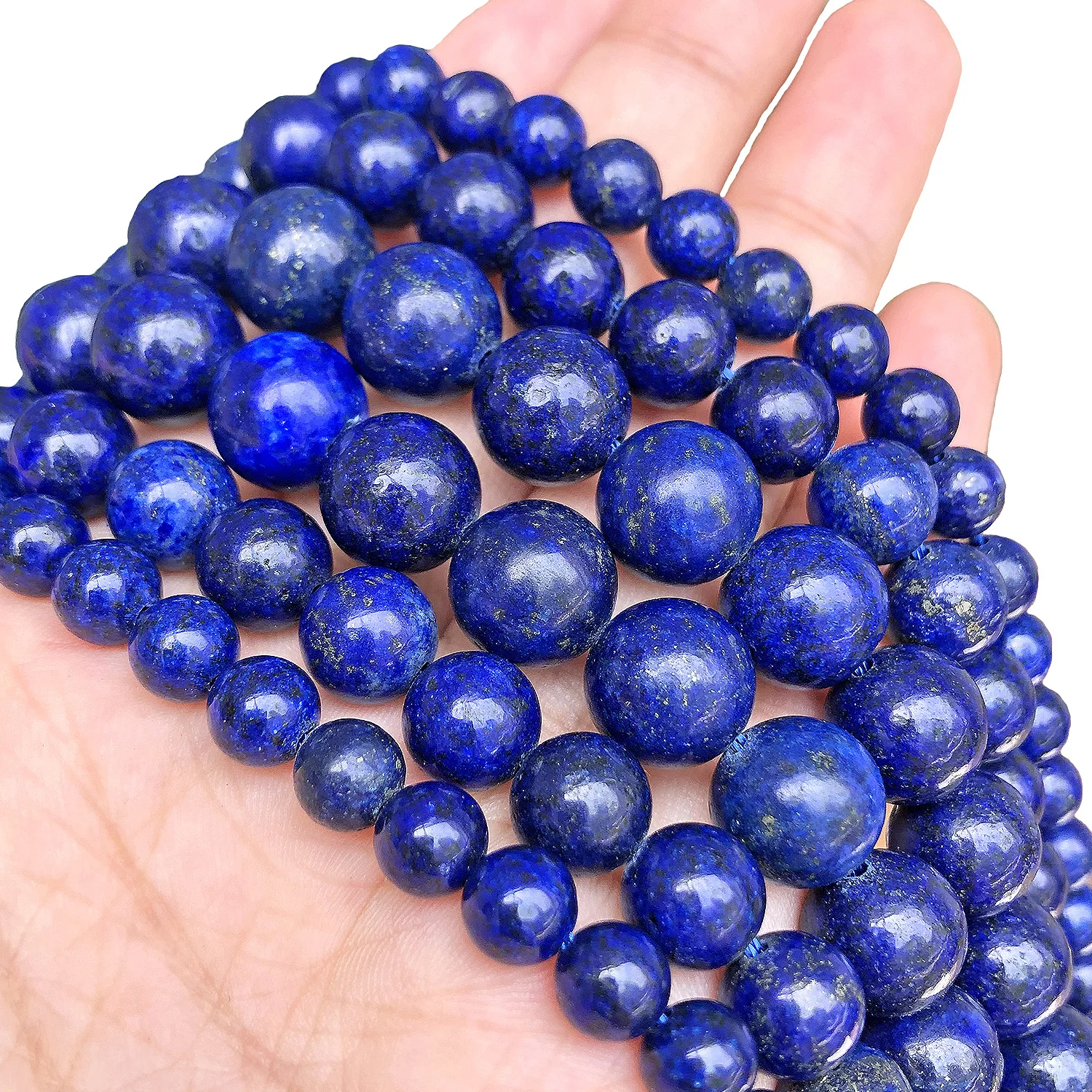Natursteinperlen Lapislazuli Runde Lose Steinperlen für Schmuckherstellung DIY Armband Ohrringe Zubehör 15'' 4/6/8/10/12mm – Detail 5