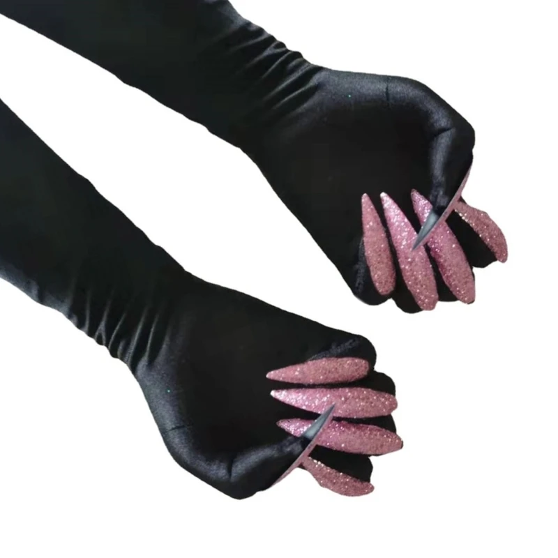 Funny Claw Gloves Birthday Party Cosplay Mardi Gras Long Nails Accessories Halloween Costume Gloves