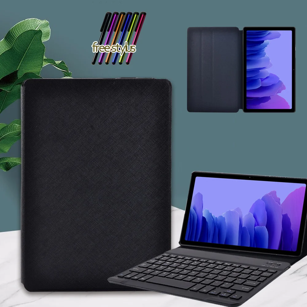 For Samsung Galaxy Tab A7 T500/T505 10.4 Inch Tablet Case Leather Cover Case + Wireless Bluetooth Keyboard + Free Stylus