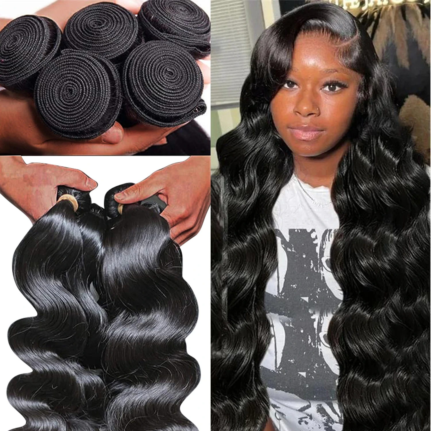 22 24 26 28 30 Inch Body Wave 1/4/5 Bundles Brazilian Hair Water Wavy Weave 100% Human Hair Bundles Extensions Tissage For Women