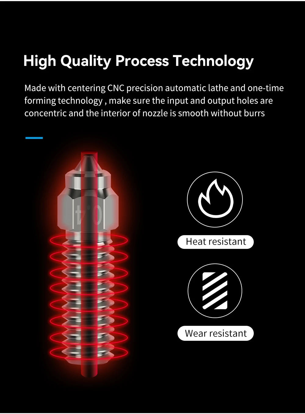 Bimetalldüse DLC gehärteter Stahl verkupfert verschleißfest für V6 Volcano MK8 Neptune 4 K1 Ender 3 3D-Drucker Hotend-Düse – Detail 11