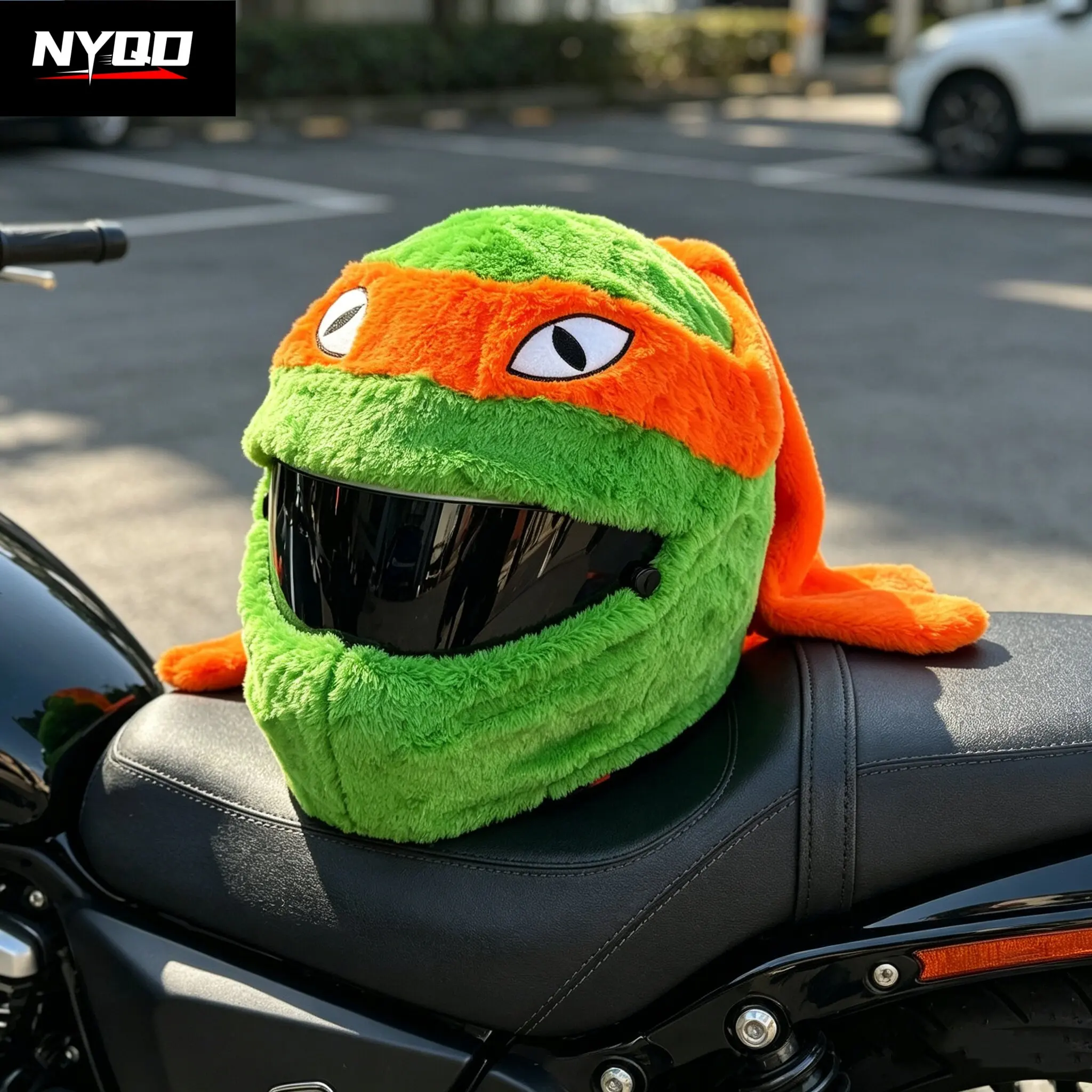 New motorcycle helmet decoration funny animal plush personalized helmet cover cycling decoration moto plush turtle helmet cover