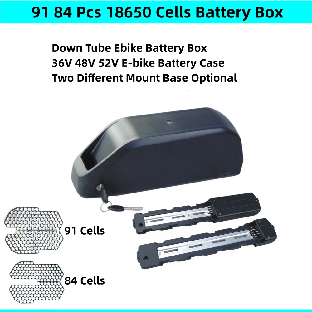 

78 80 84 91 pcs 18650 cells Battery Box Down Tube Jump Polly Shark DP9 Ebike Battery Box 36v 48v 52v Battery Box Solutions