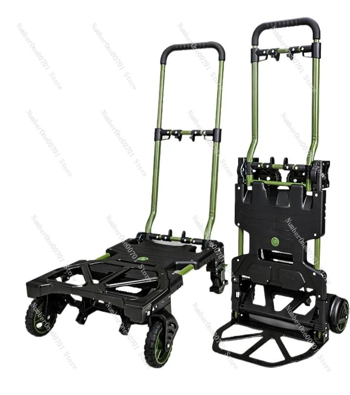 

Folding Cart Hand Buggy Trailer Shopping Cart Portable Platform Trolley Carrier