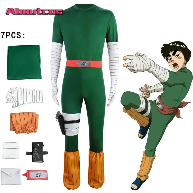 

2025 New Aboutcos Anime Rock Lee Cosplay Costume Jumpsuit Outfits Halloween Carnival Suit ☆ ☆ ☆ aa om[8.