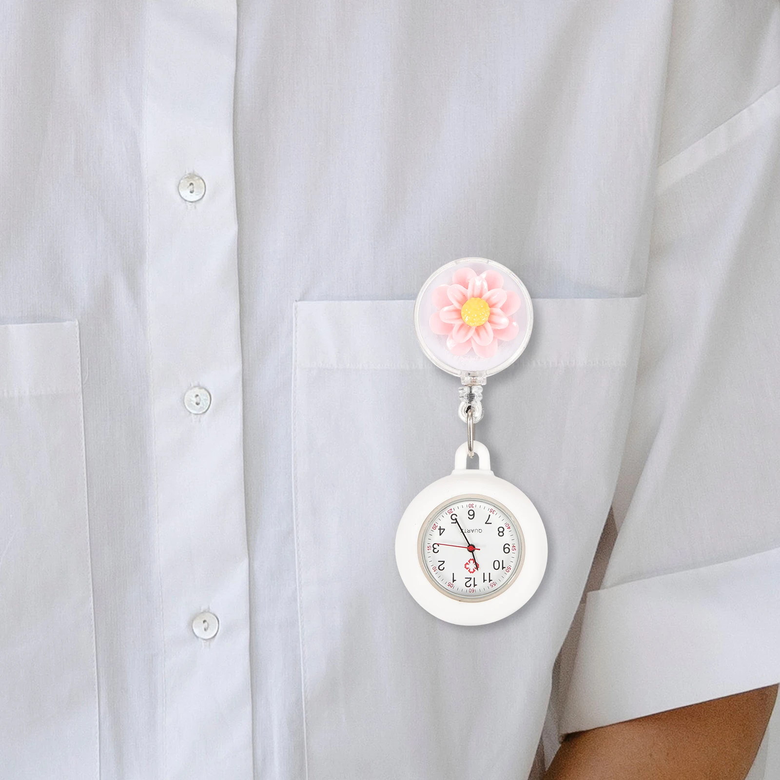 

Nurse Pocket Watch Clip Retractable Hanging Lapel Fob Watches for Nurses Lightweight Glass Portable Durable Accurate Time Nurse