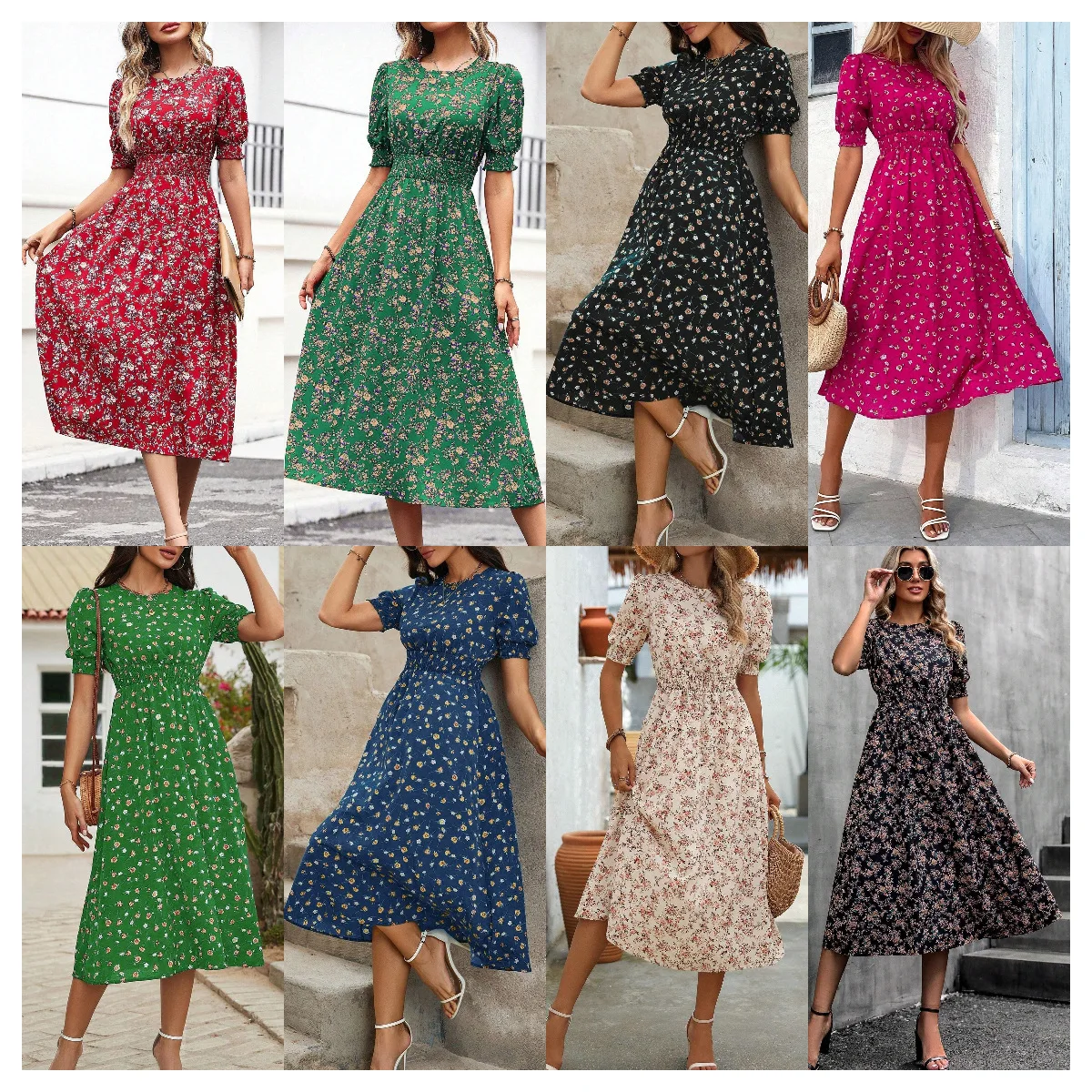 

Новое весеннее и летнее праздничное платье с цветочным принтом