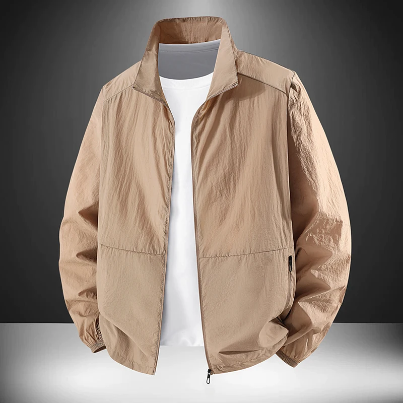 Outdoor Men's Ultra-thin Quick Dry Jacket Summer Korean Version Stand-up Collar Sunscreen Coats Men UV-proof Top Skin Clothing view 6