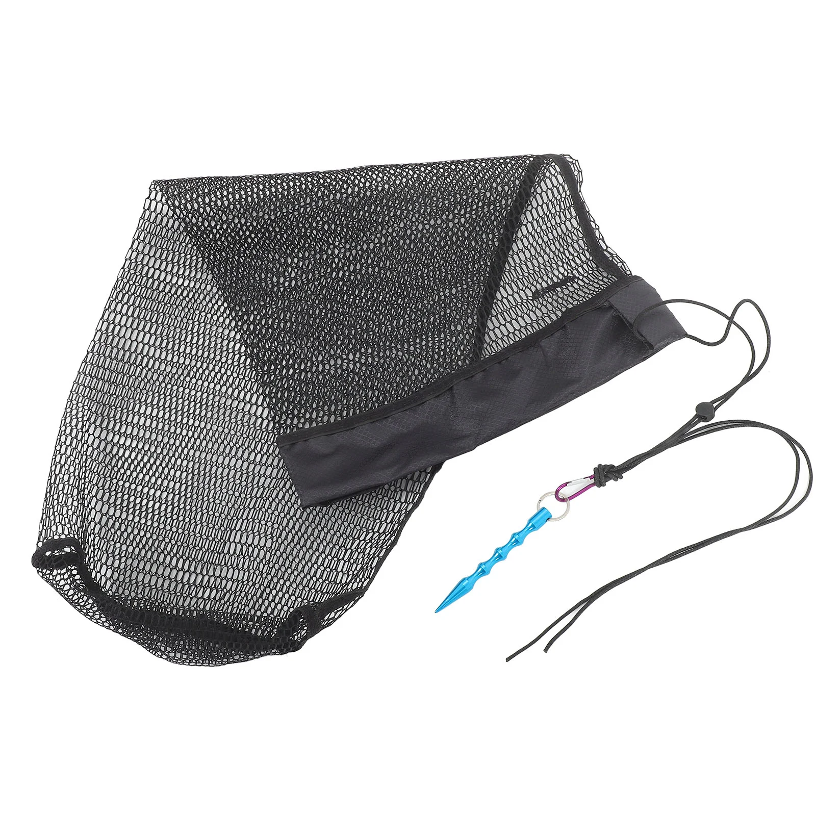1 Set Professional Fishing Net with Ground Nail Portable Fishing Net Basket Wear-resistant Fishing Net