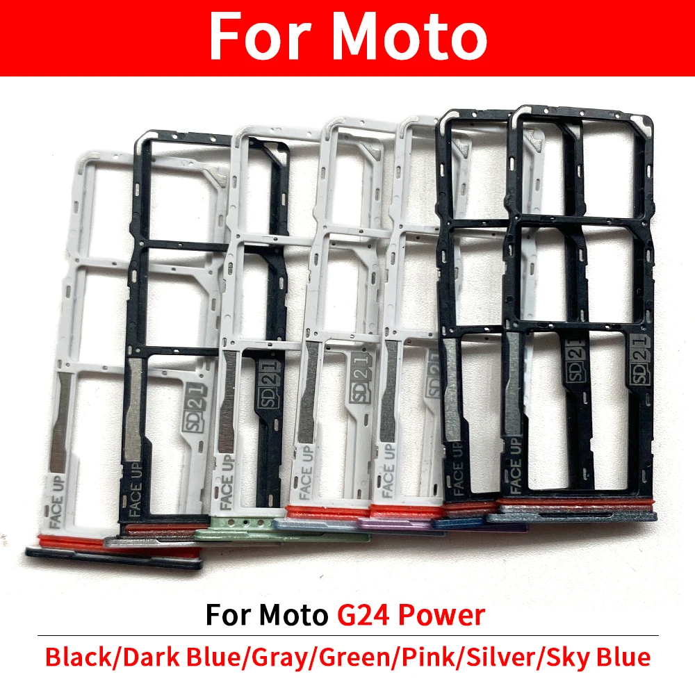 NEW For Moto G24 G34 G24 Power Micro Nano SIM Card Holder Tray chip slot drawer Holder Adapter Socket Parts (Dual Card) image 3