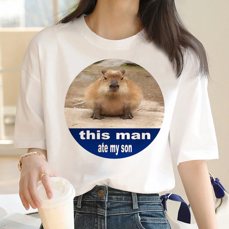 Capybara top men manga anime Tee male y2k clothes