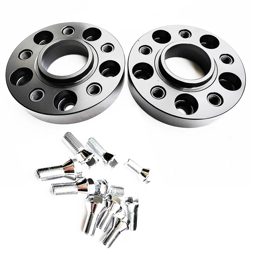 

2PC 25MM 1inches THICK 5X112 66.6MM C.B WHEEL SPACER+10PCS short cone shape 12X1.5 BOLT FIT Mercedes Benz