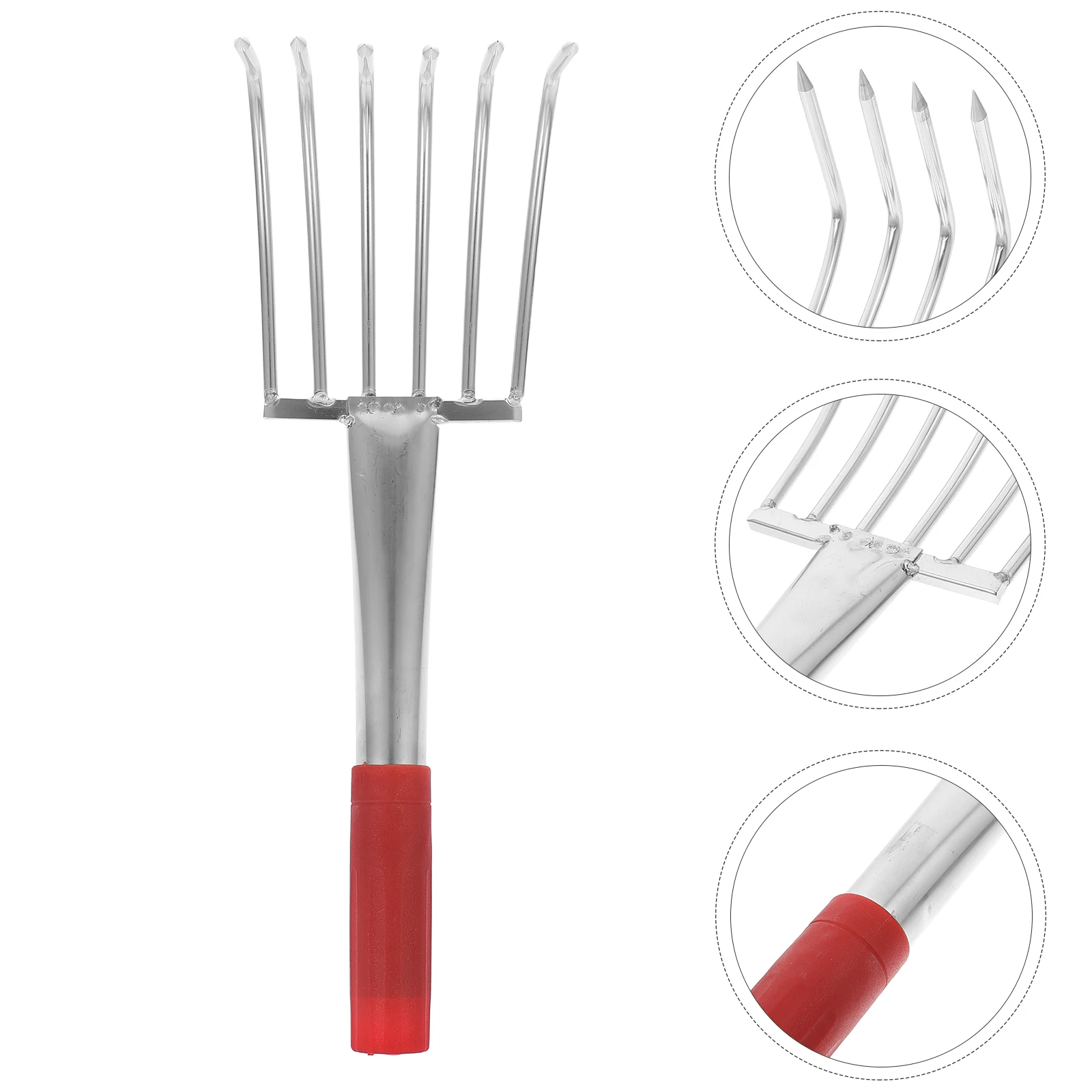 

Stainless Steel Clam Rake Beach Shell Digging Tool Lightweight Portable Claw Rakes Handheld Oyster Rake Seafood Harvesting