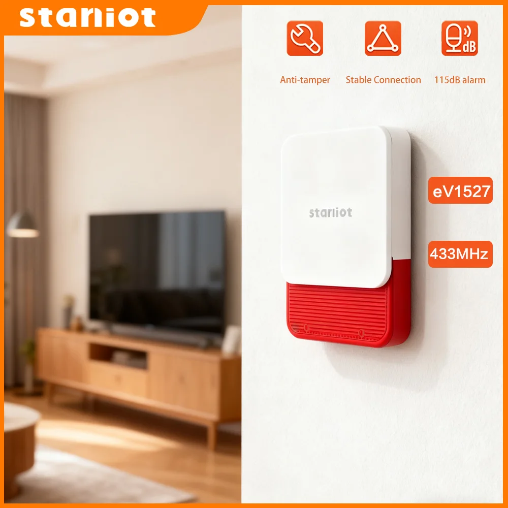

Staniot Indoor Siren Alarm 115dB High Decibel Wireless 433MHz Tuya Anti-Theft Smart Home Devices Waterproof House Alarm System