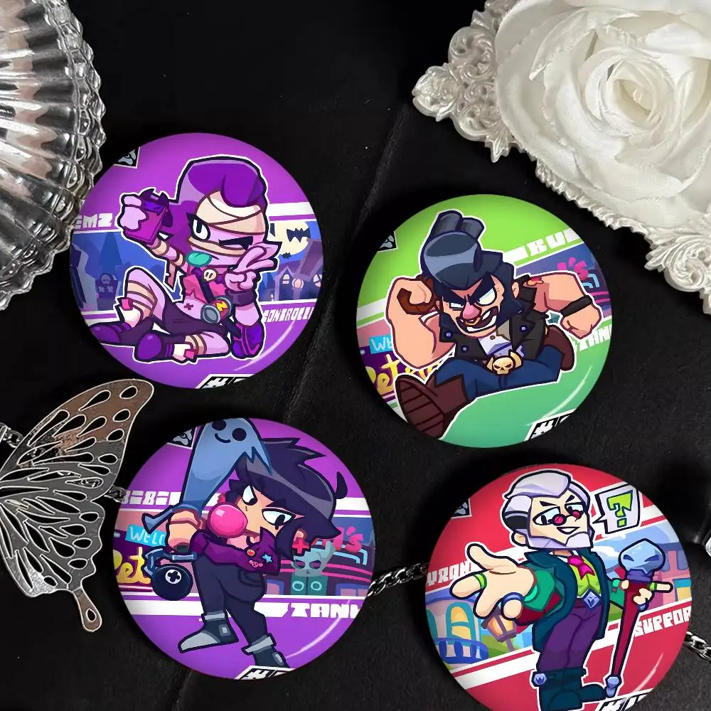 Game Brawl S-stars 58mm Cute Series Pins Funny Badge Interesting Cartoon Animals Brooches Backpack Clothes Gift Accessory