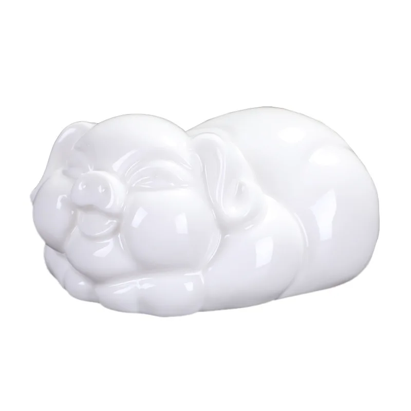 

Suet jade twelve zodiac pig ceramic tea pet, ornaments creative and simple tea ceremony accessories