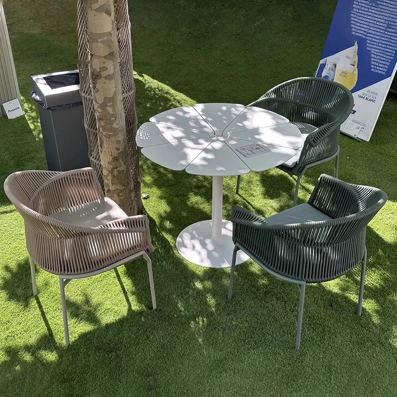 

Outdoor table and chair combination Leisure terrace Outdoor courtyard Villa B & B Hotel table and Back chair Rattan