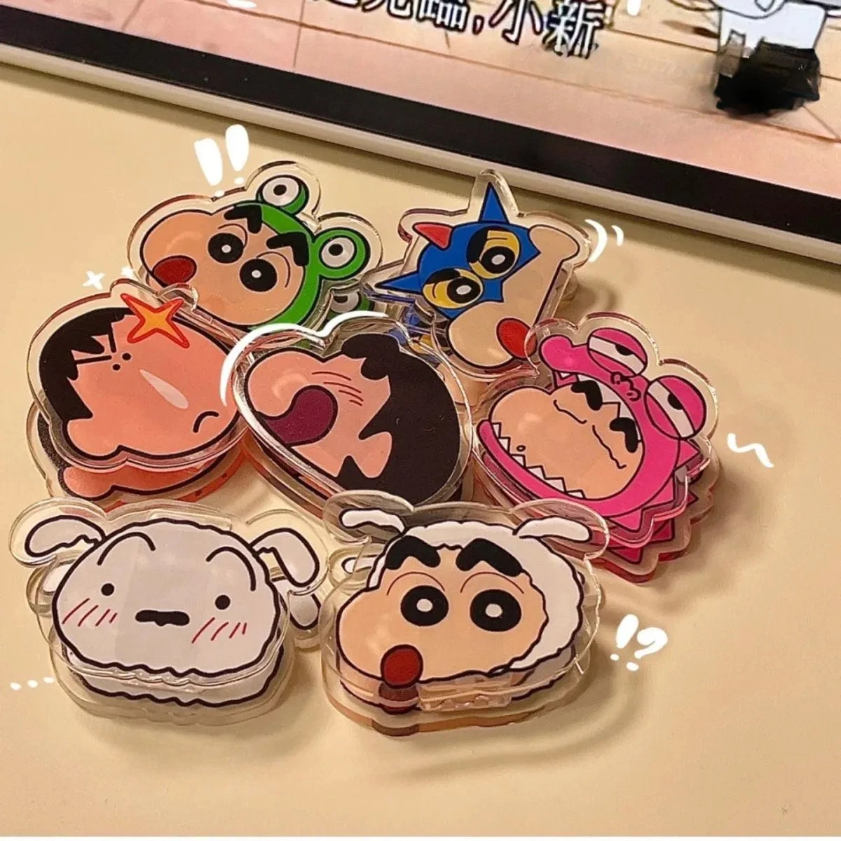 

Crayon Shin-chan Clip Anime Peripherals Delicate Originality Cartoon Memo Clip Two-sided Acrylic Fashion Convenient Storage Clip