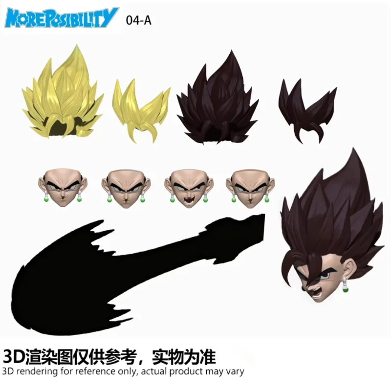 New MP Studio Dragon Ball Z Shf Super Saiyan SSJ Vegetto Head Carving Accessory Kit Super Flexible V3.0 Custom Toy Birthday Gift