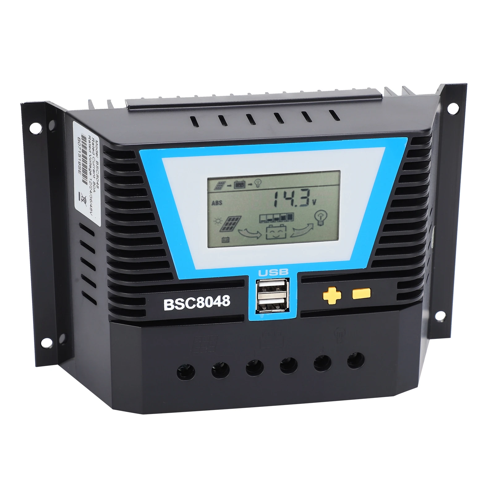 

Solar Controller for Variety Batteries BSC8048 80A 12V/24V/36V/48V Charging Control