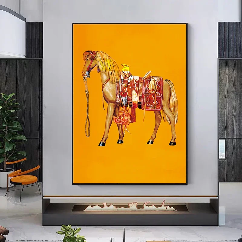 Modern Classic Noble Colorful Horse Posters and Prints Canvas Paintings Wall Art Pictures for Living Room Home Decor (No Frame)