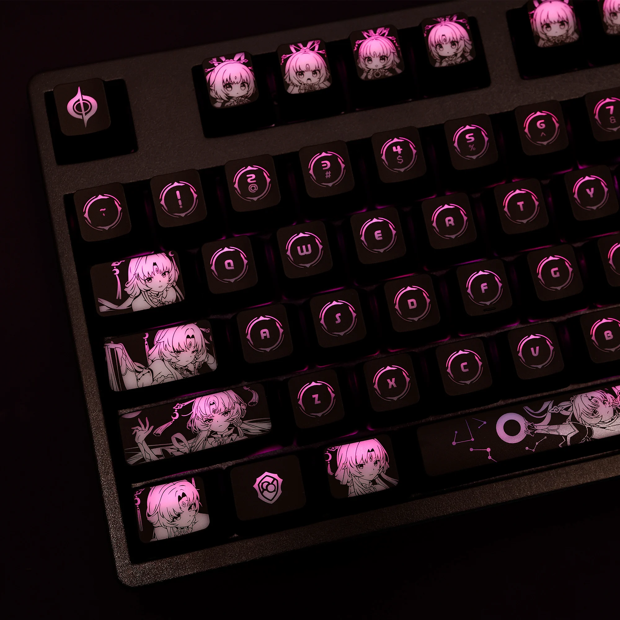 

104 Keys/Set Fu Xuan Honkai: Star Rail Backlit Keycaps Coating for Logitech G512 Razer BlackWidow Huntsman Corsair K70 K95