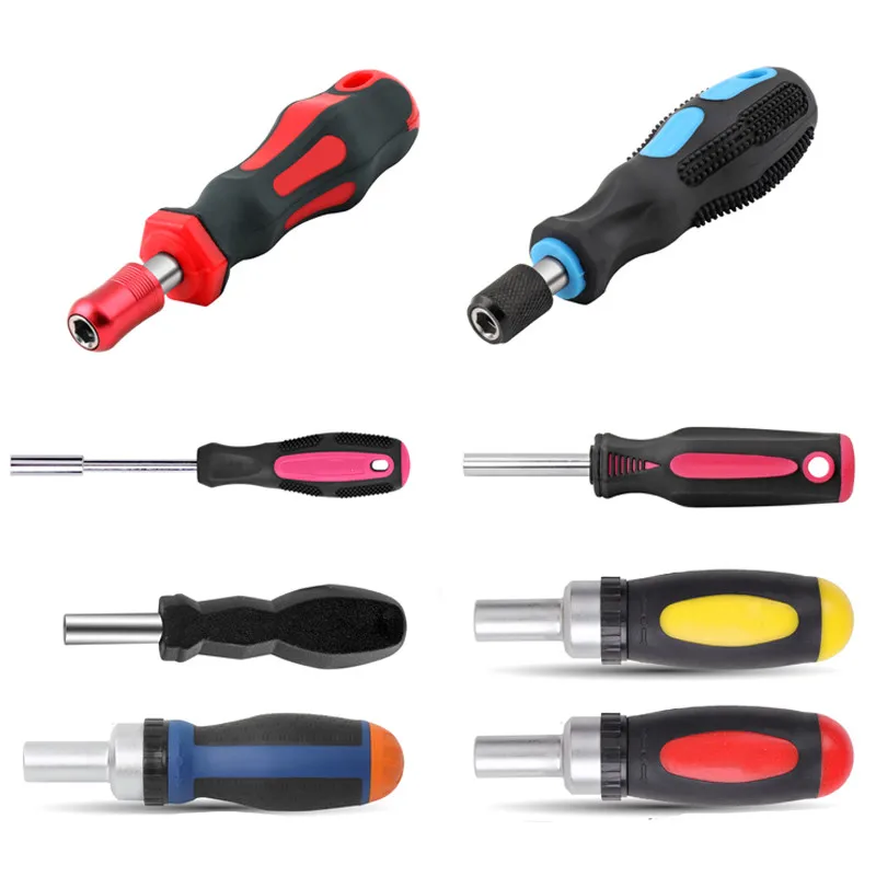 Multifunctional 1/4 6.35mm 6.3mm Ratchet Screwdriver Bit Holder Handle Magnetic Bit Driver for Slotted Hex Torx Phillips Bit