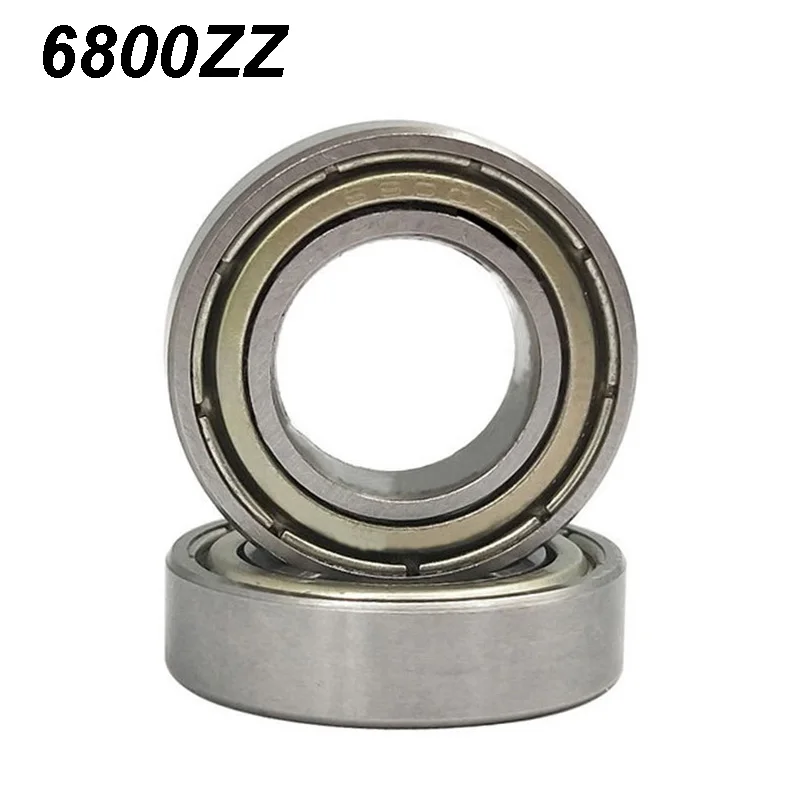 10Pcs 6800ZZ ABEC-1 Deep Groove Ball Bearing Carbon Steel 6800ZZ Metal Shielded Miniature Bearings For Skateboard Scooter