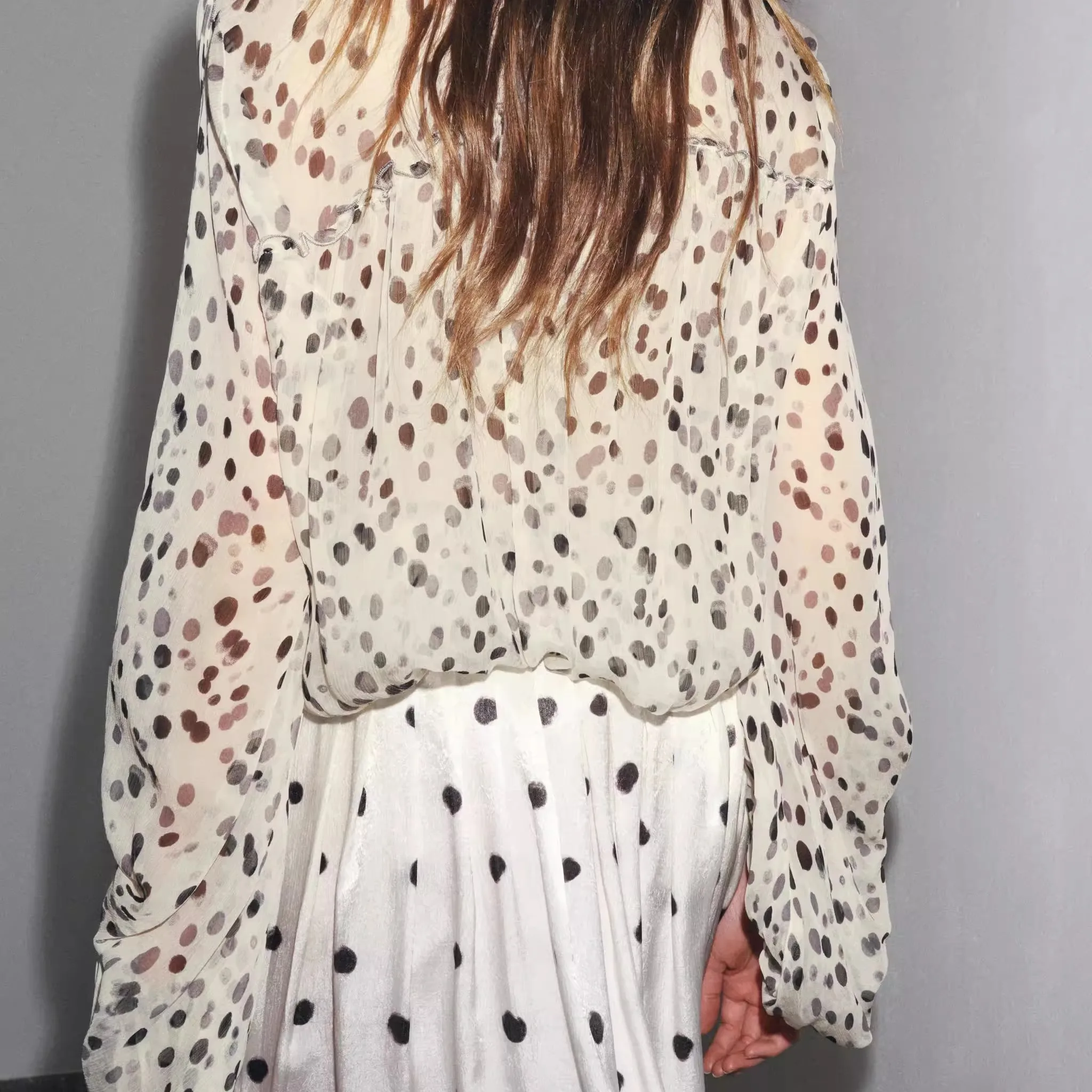 

Classic Print Long Sve Turn-down Collar Casual irt New Summer 2025 Women's Faion Korean Sle Loose Fit Cotton Polyester