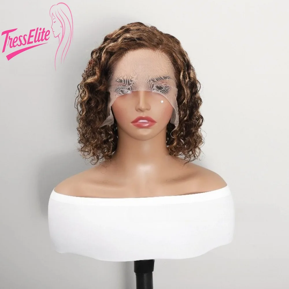 

Высокая легкая мода 4/27 Глубокая волна Кружева спереди Боб Цвет фортепиано Крышка головы 8-14 дюймов Полный ручной плетение Бразильский девственный Реми